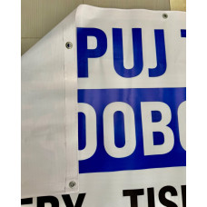 Tisk levný banner frontlit laminovaný  510 g/m³ -  1440 DPI - Ovařený s očkama