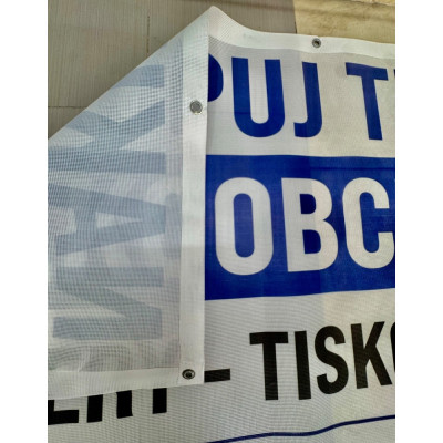 Tisk kvalitní Mesh banner 1440 DPI - Ovařený s očkama